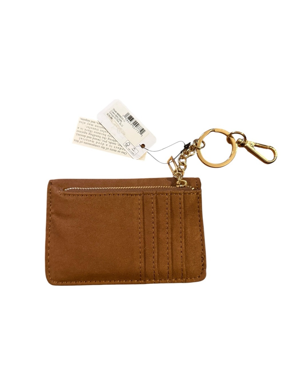 Guess Tan Suede Keyring Card Wallet with Gold Hardware NWT - Picture 4 of 7